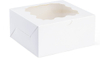 Boîtes à dessert en papier à fenêtre blanc